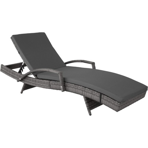 Aluminium rattan sonnenliege - aluminium,