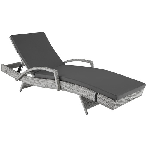 Aluminium rattan sonnenliege - aluminium,