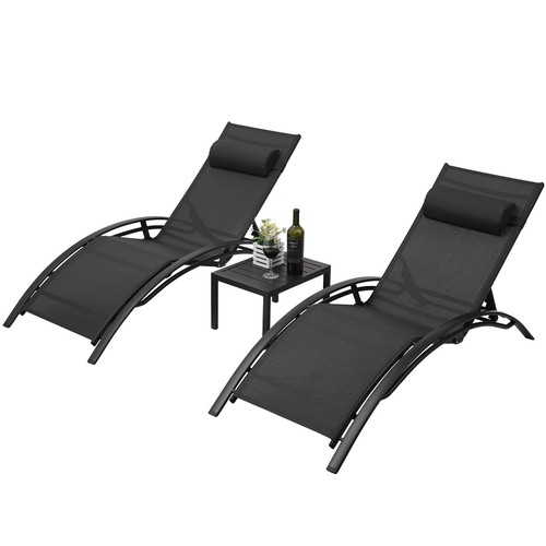 2er set sonnenliegen mit tisch - 2er,
